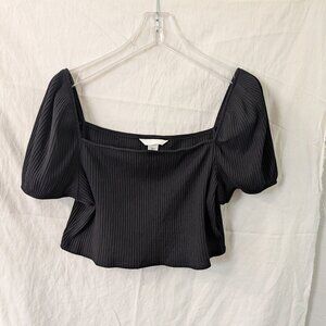 H&M Black Ribbed Knit Crop Top Size XXL  Plus Size